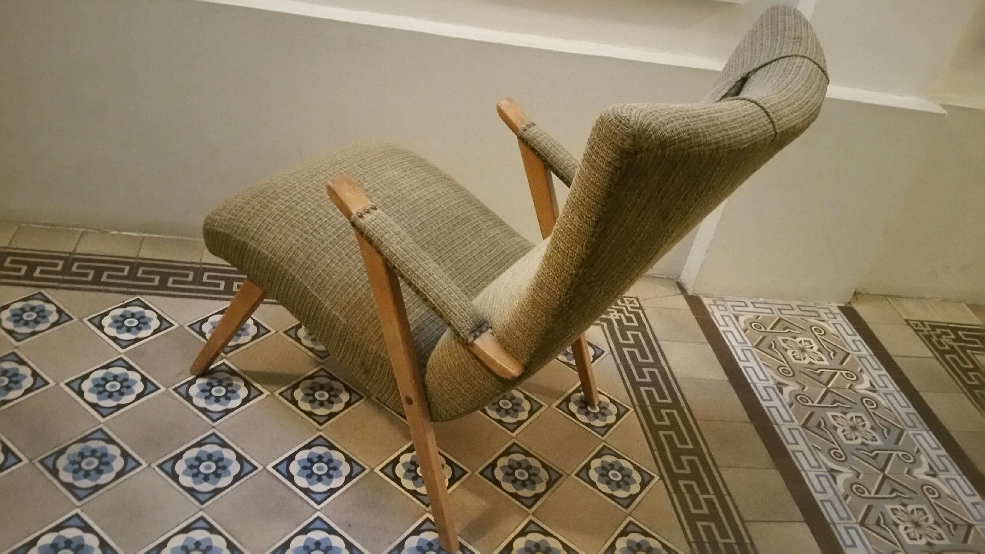 Zig Zag Chair taupe Scandinavian years 50/60