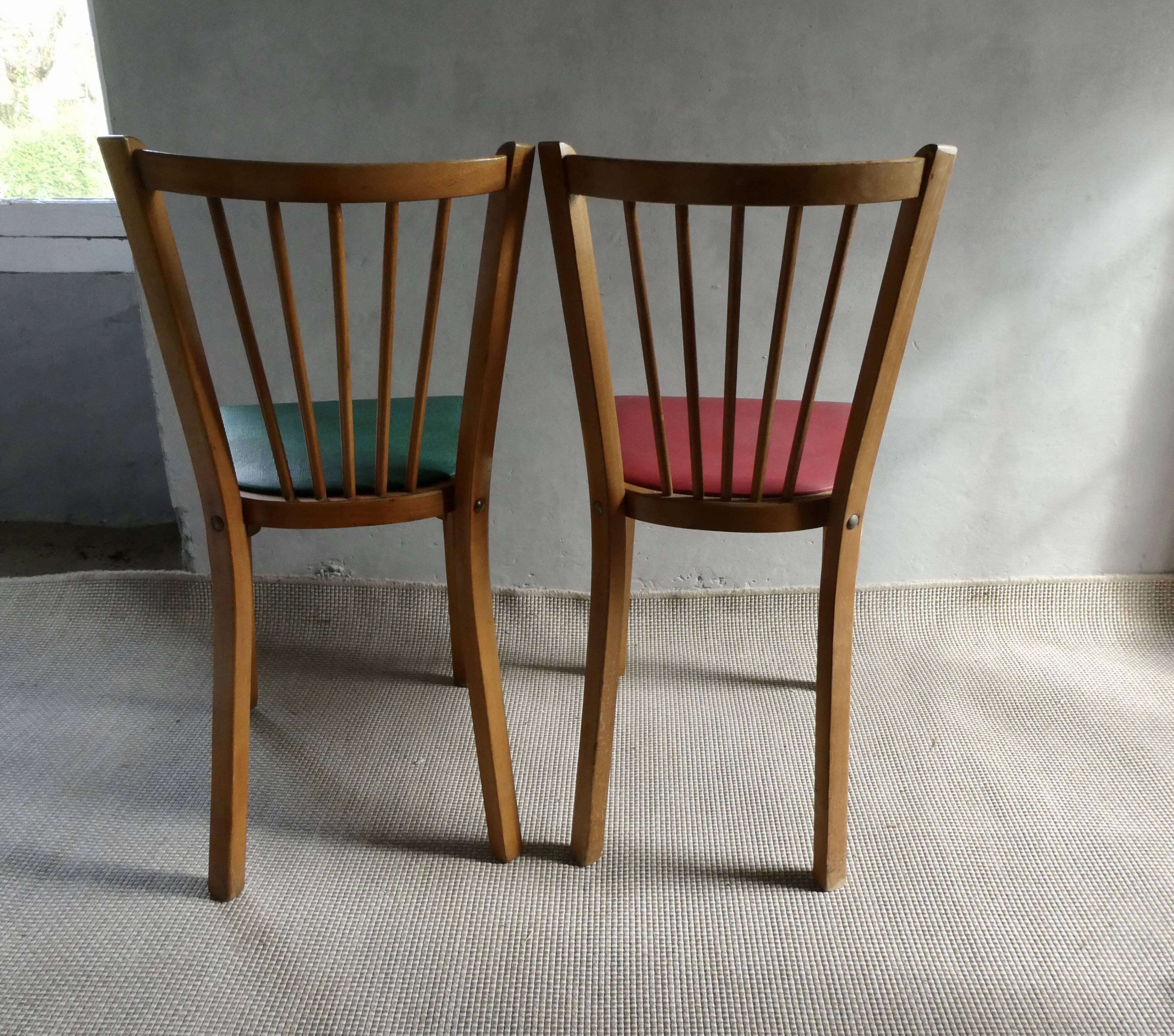 Pair of Baumann bistro chairs, No 12, 1960s