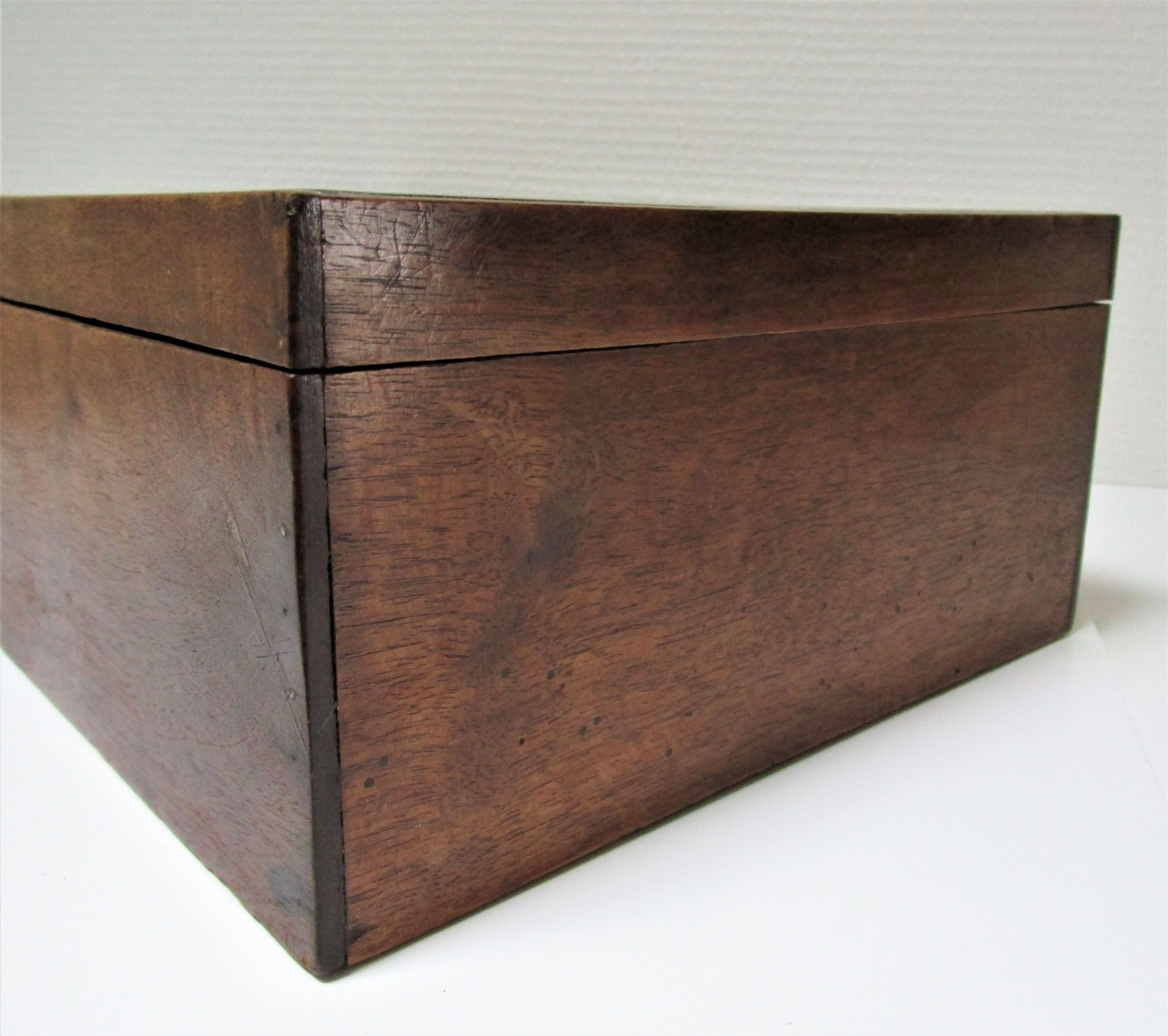 Old patinated solid wood box