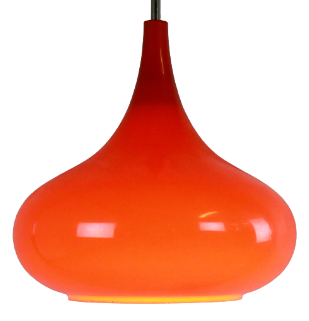 Glass pendant lamp orange