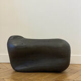 Black pebble pouf