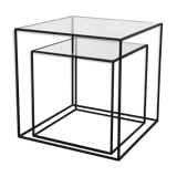 Black metal and glass tables sofa tip