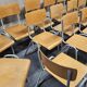 Lot of 18 vintage stackable bistro chairs 1970