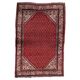 1950s Handmade Wool Boteh Rug, Red and Ivory, 104 × 156 cm - 1C1299