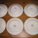 Lot of 8 plates flat and hollow earthenware to décor floral 60s/70s Digoin Sarreguemines