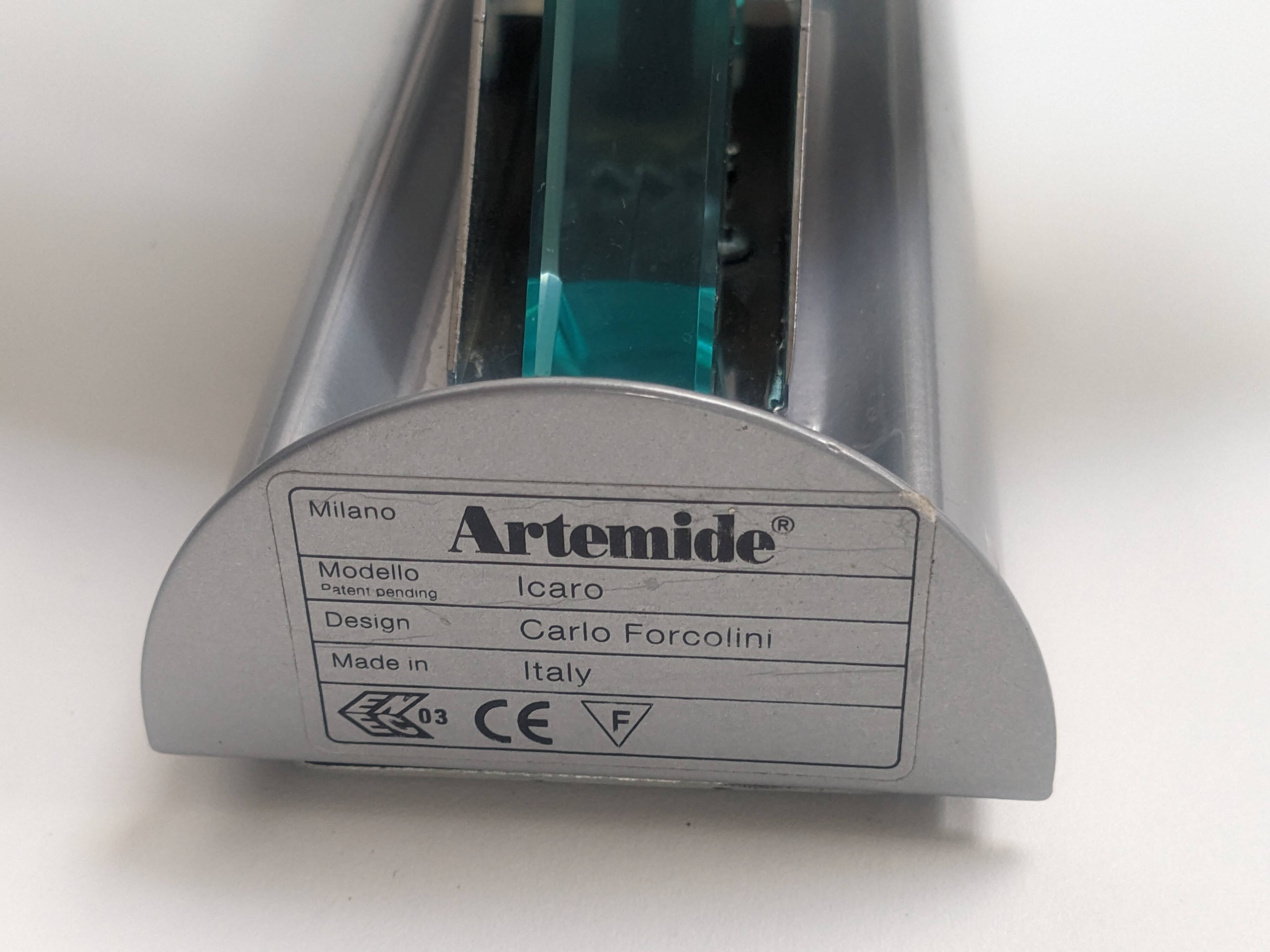 Artemide icaro model wall lamp by Carlo Forcolini