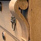 High empire chest of drawers in solid raw oak