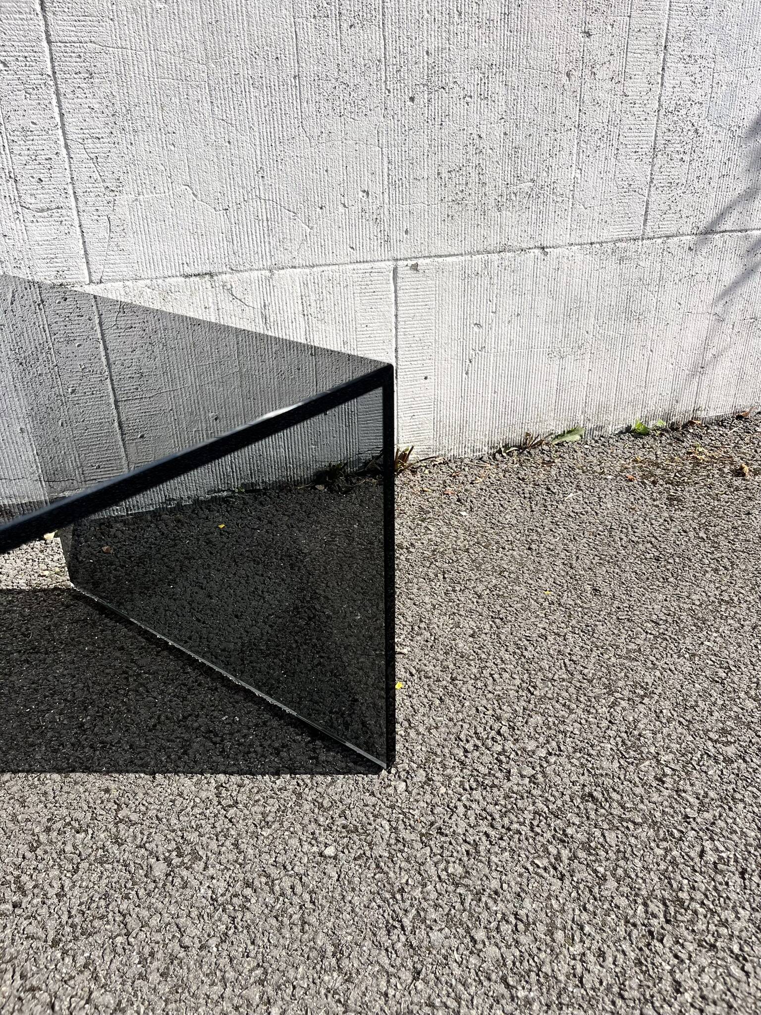 Table basse verre fumé, design Rolf Benz (Made in Germany)