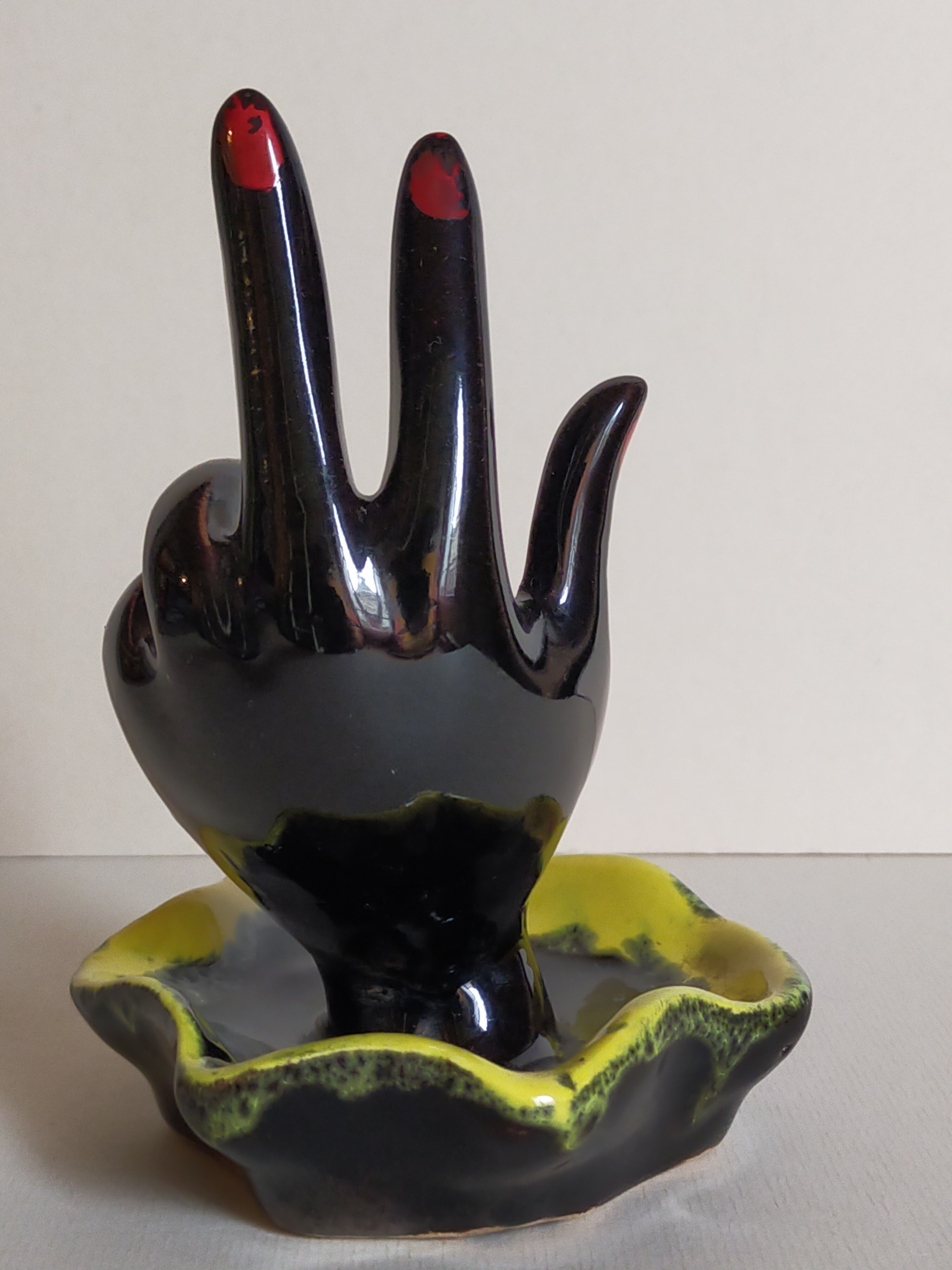 Hand ceramic baguier by Luc Vallauris 1950s