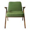 Fauteuil scandinave vintage vert forêt design by Chierovski 1960/70 Boho style milieu de siècle modern style fauteuil de salon chaise en bois