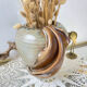Vintage stoneware vase with draped effect glaze