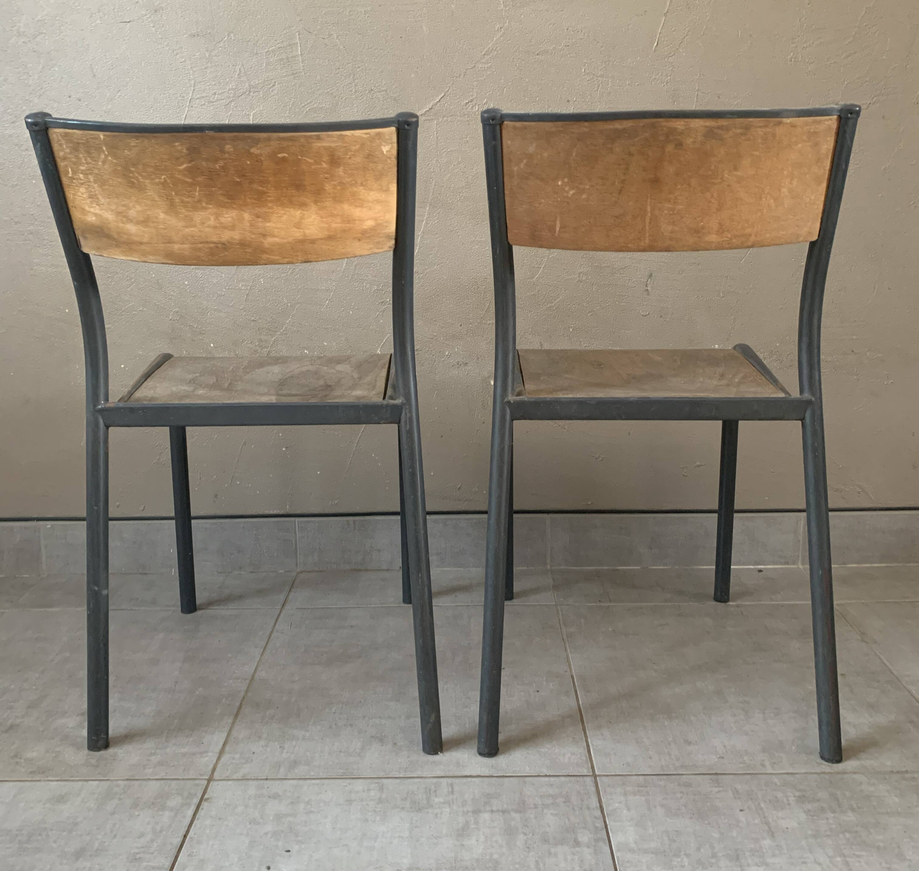 Set de 2 chaises d'école vintage Mullca 510