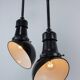 Set Of 2 Vintage Industrial Angled Enamel & Metal Black Lamps
