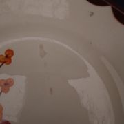 Opaque porcelain plate HBCM Creil Montereau model Huguette diam 22.5 cm