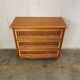 Vintage wood and rattan chest of drawers