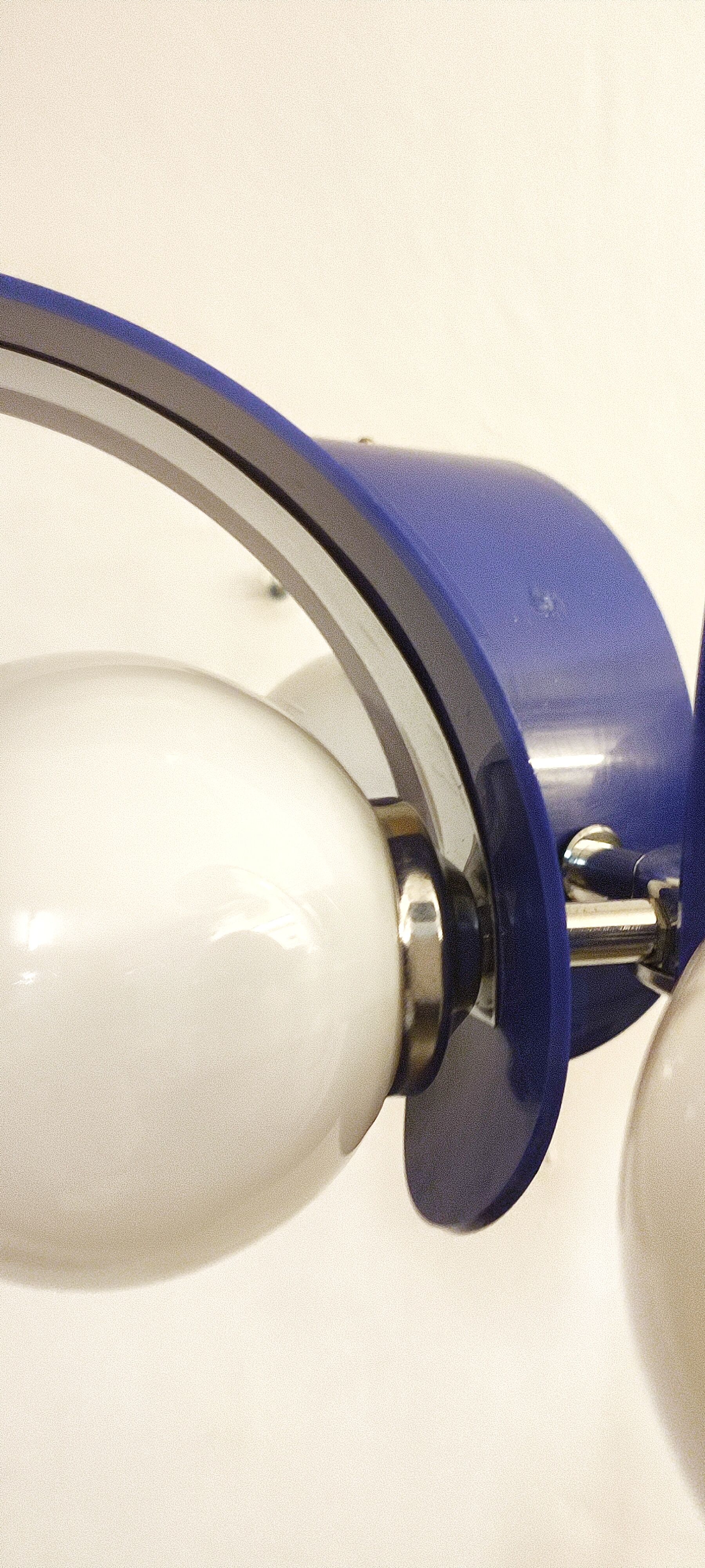 Plastic and glass ceiling lamp spain, 1970s