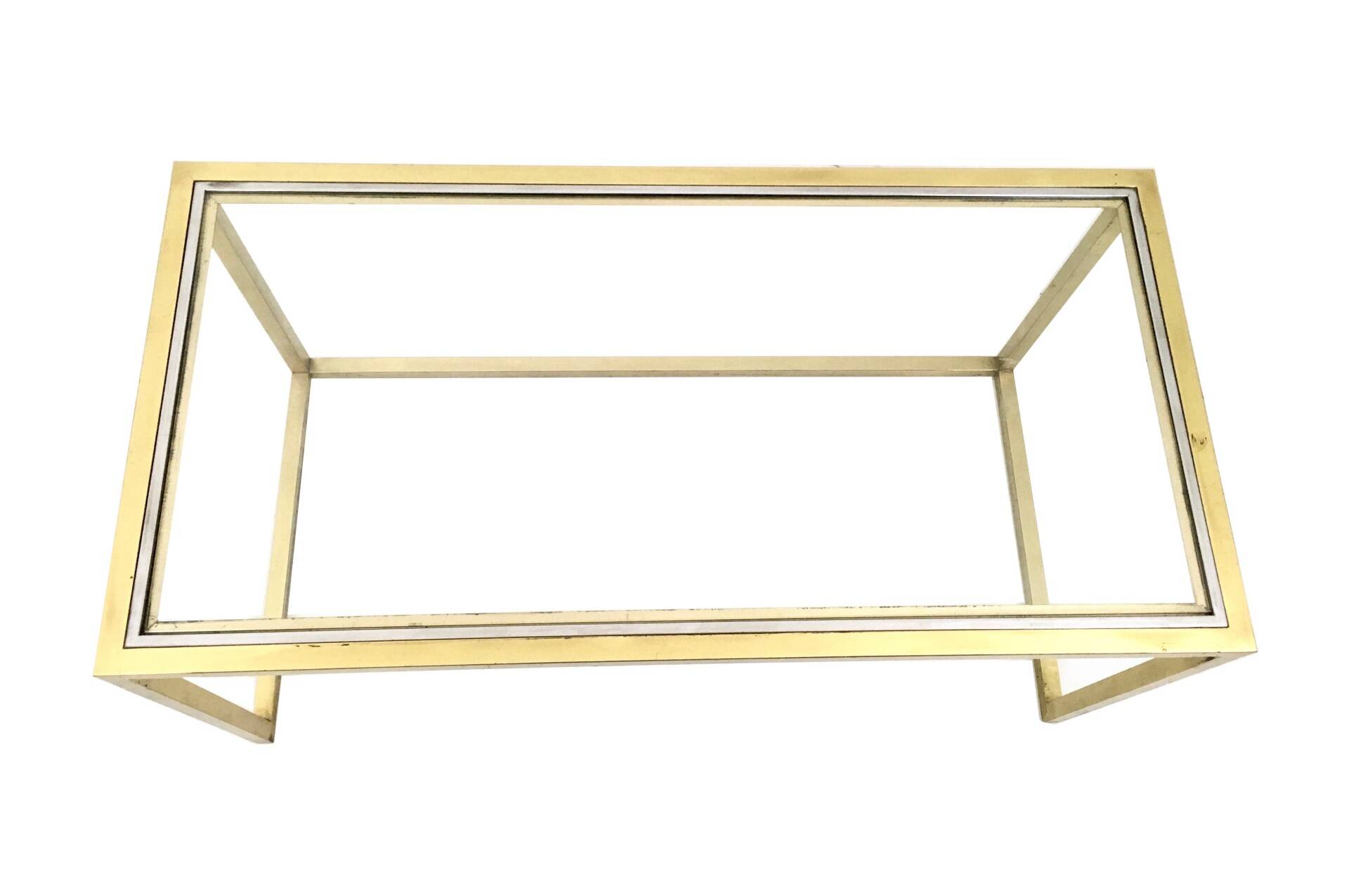 Set of Postmodern Brass, Steel and Glass Nesting Tables by Romeo Rega, Italy