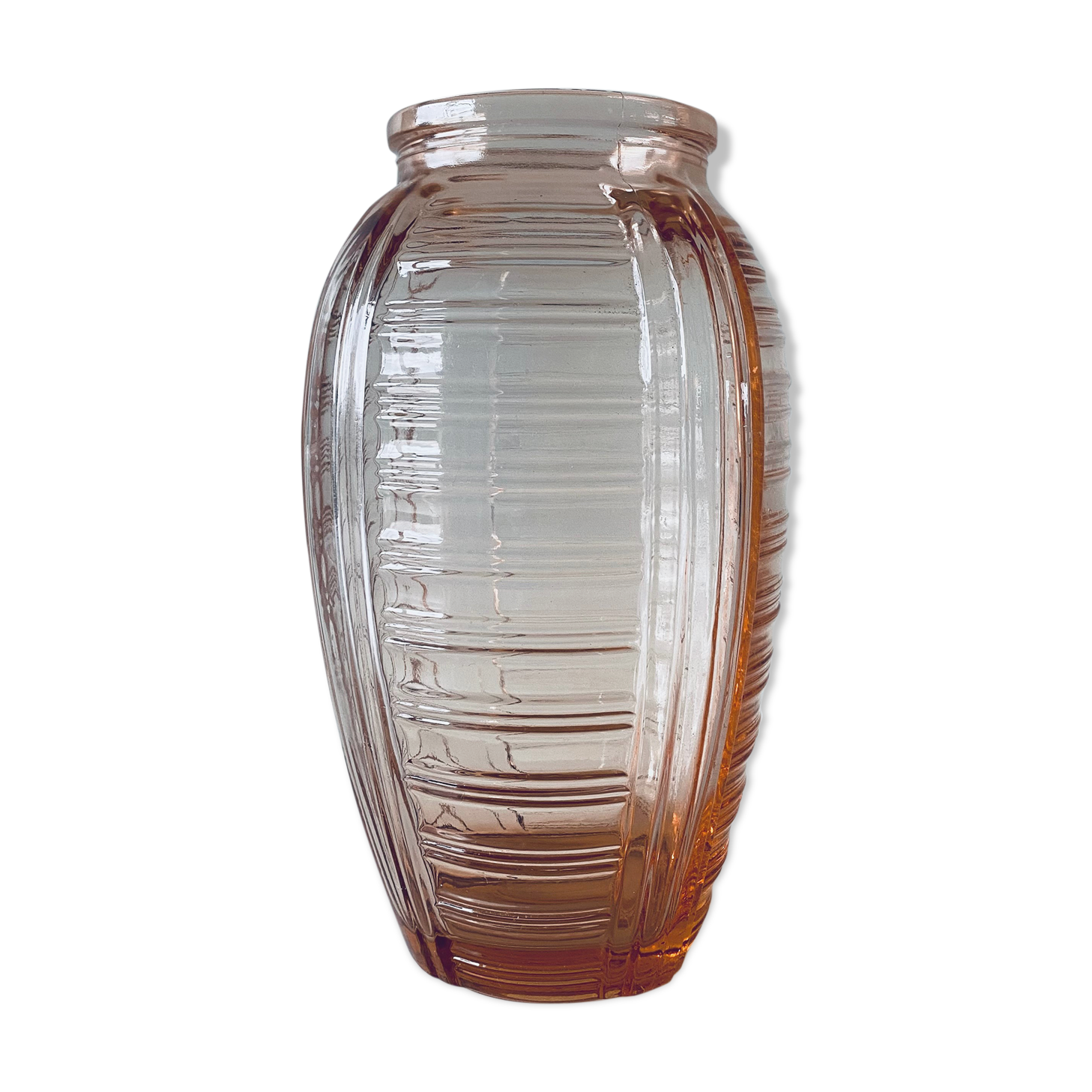 Old pink glass vase