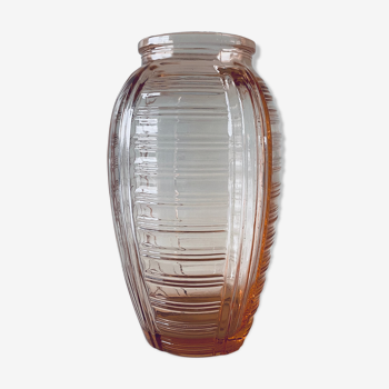 Vase rose ancien en verre