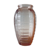 Vase rose ancien en verre