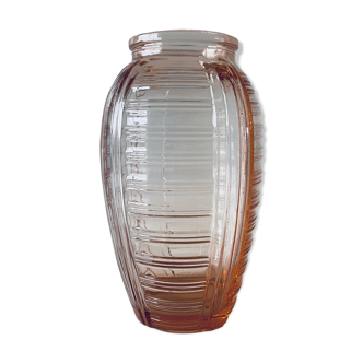 Vase rose ancien en verre