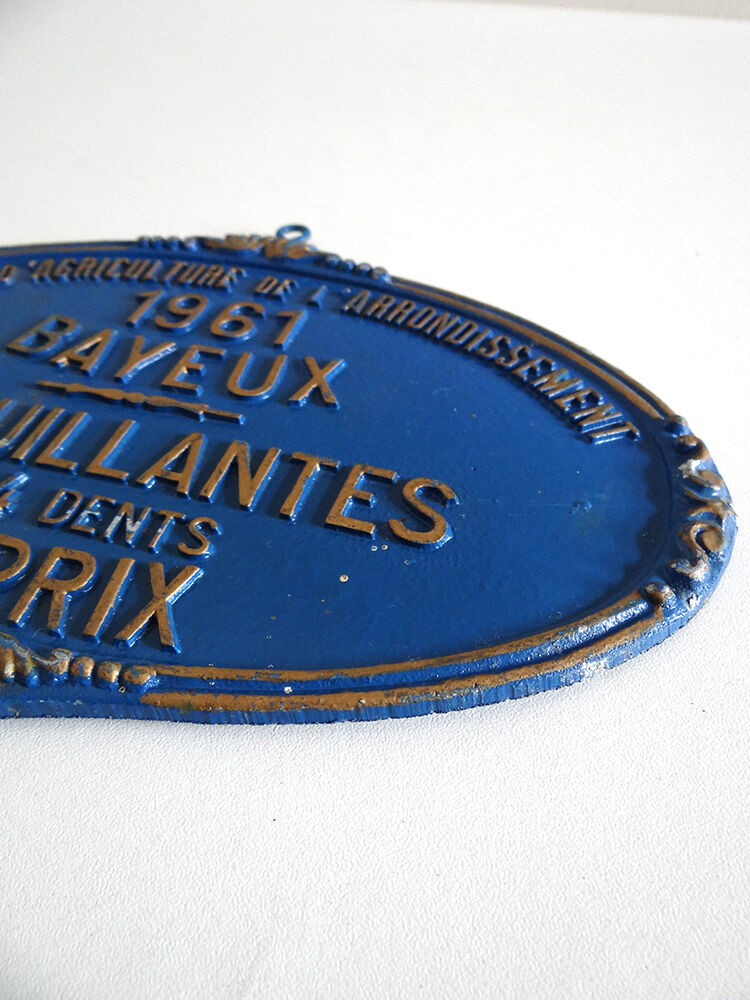 Plaque agricole bleue de 1965