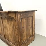 Large old trading counter in solid pine