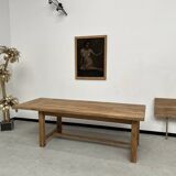 Large extendable solid oak farm table