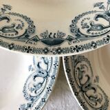 Antique Terre de Fer deep plates, early 20th century