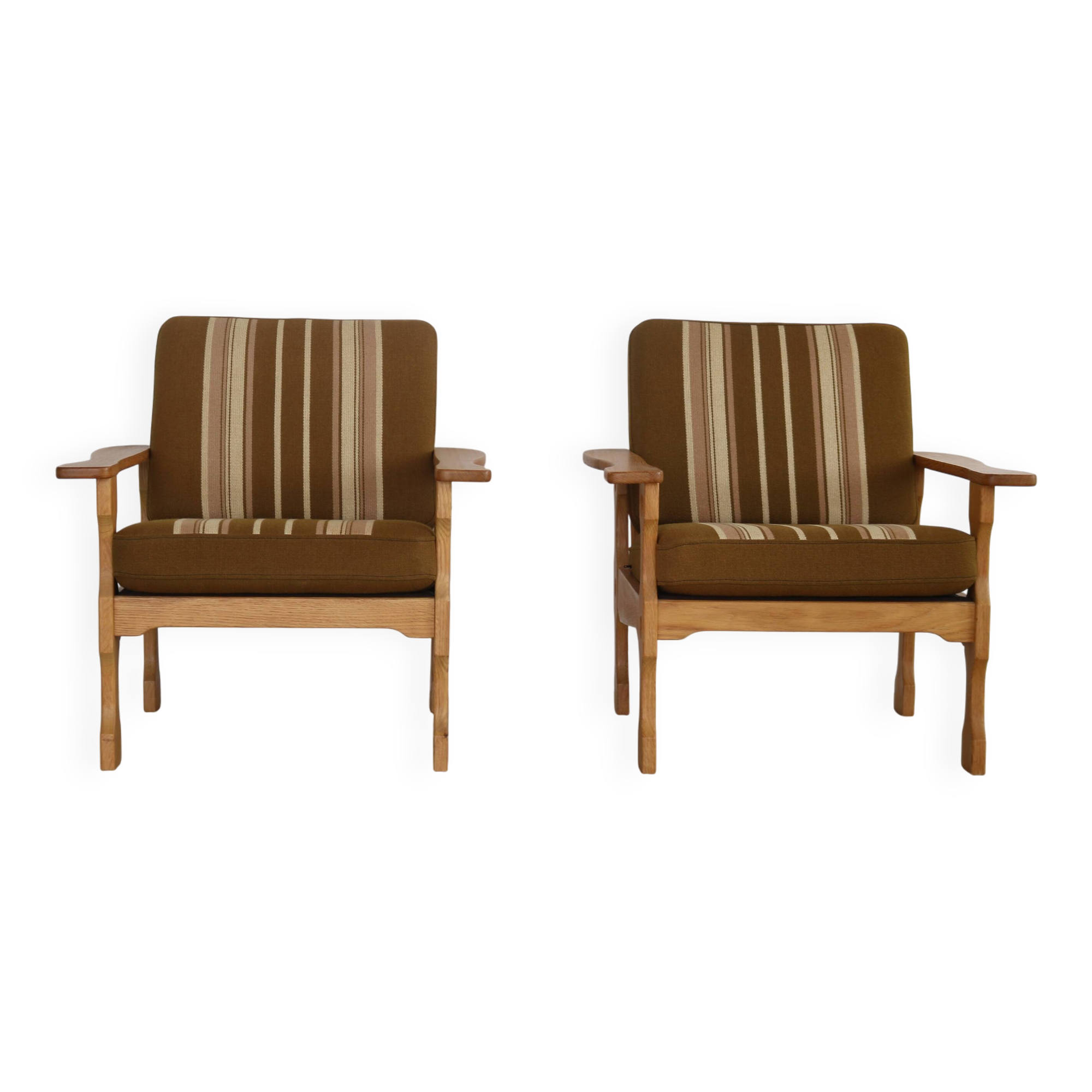 Vintage oak easy chairs |50s | danish