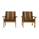 Vintage oak easy chairs |50s | danish