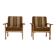 Vintage oak easy chairs |50s | danish