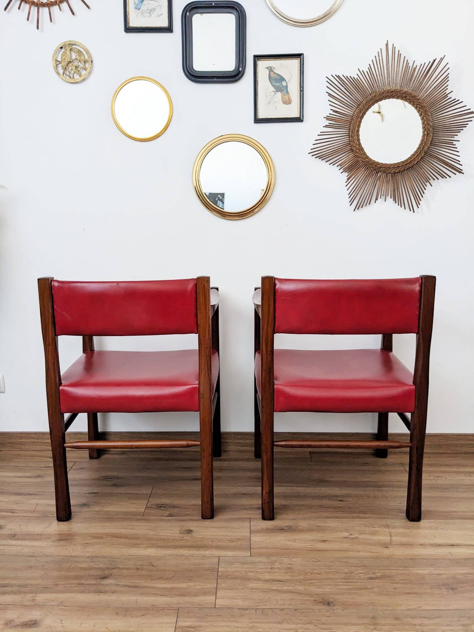 Set of two vintage bridge armchairs