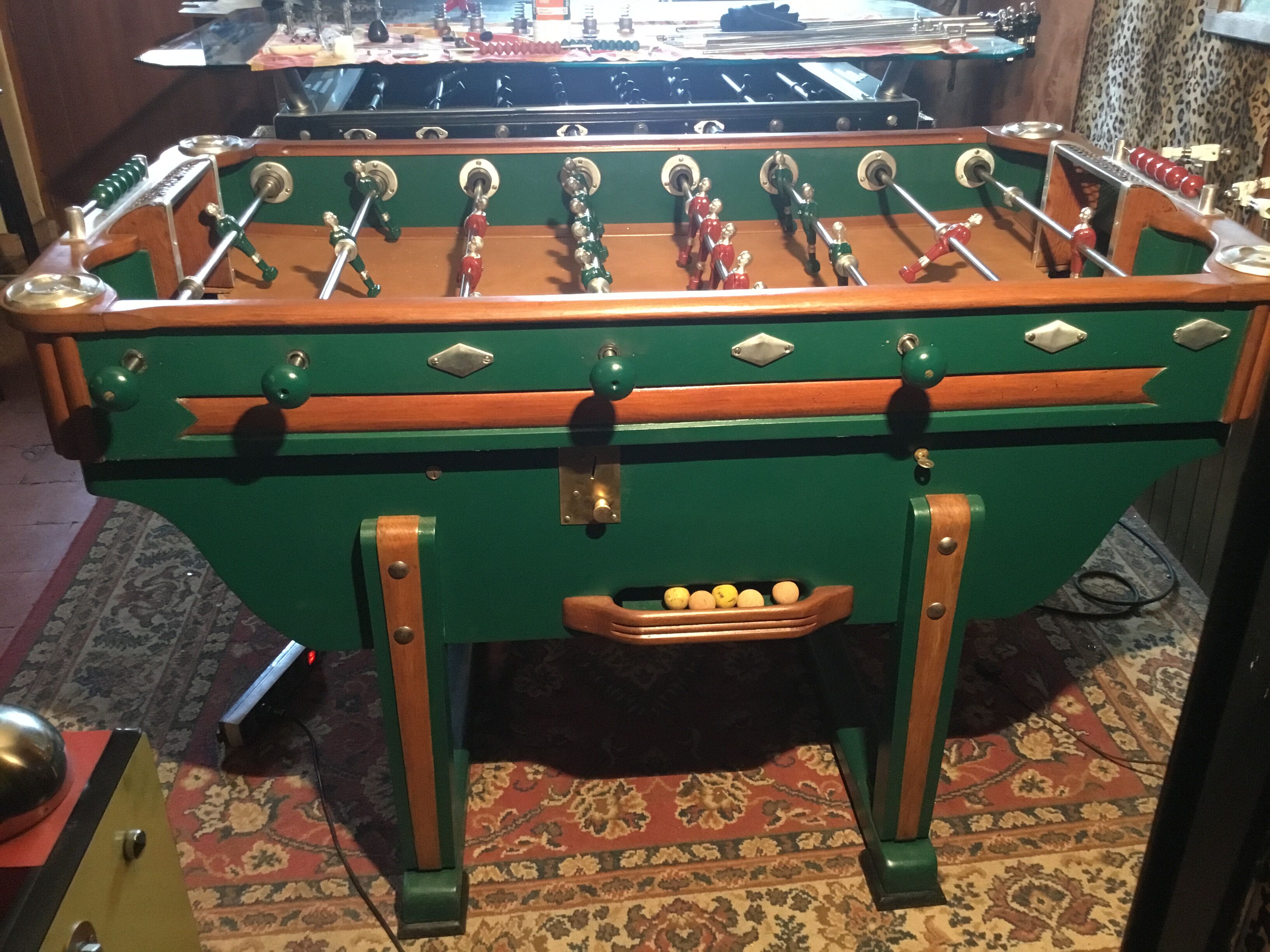 Bussoz Champion table football in oak completely restored by Babylon