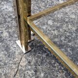 Table basse chrome et dore hollywood regency vintage
