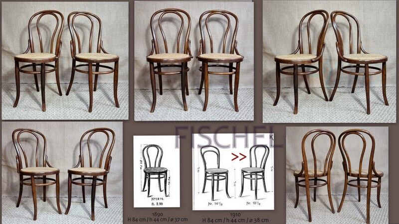 Pair of Fischel chairs n°18 1/2 early twentieth century