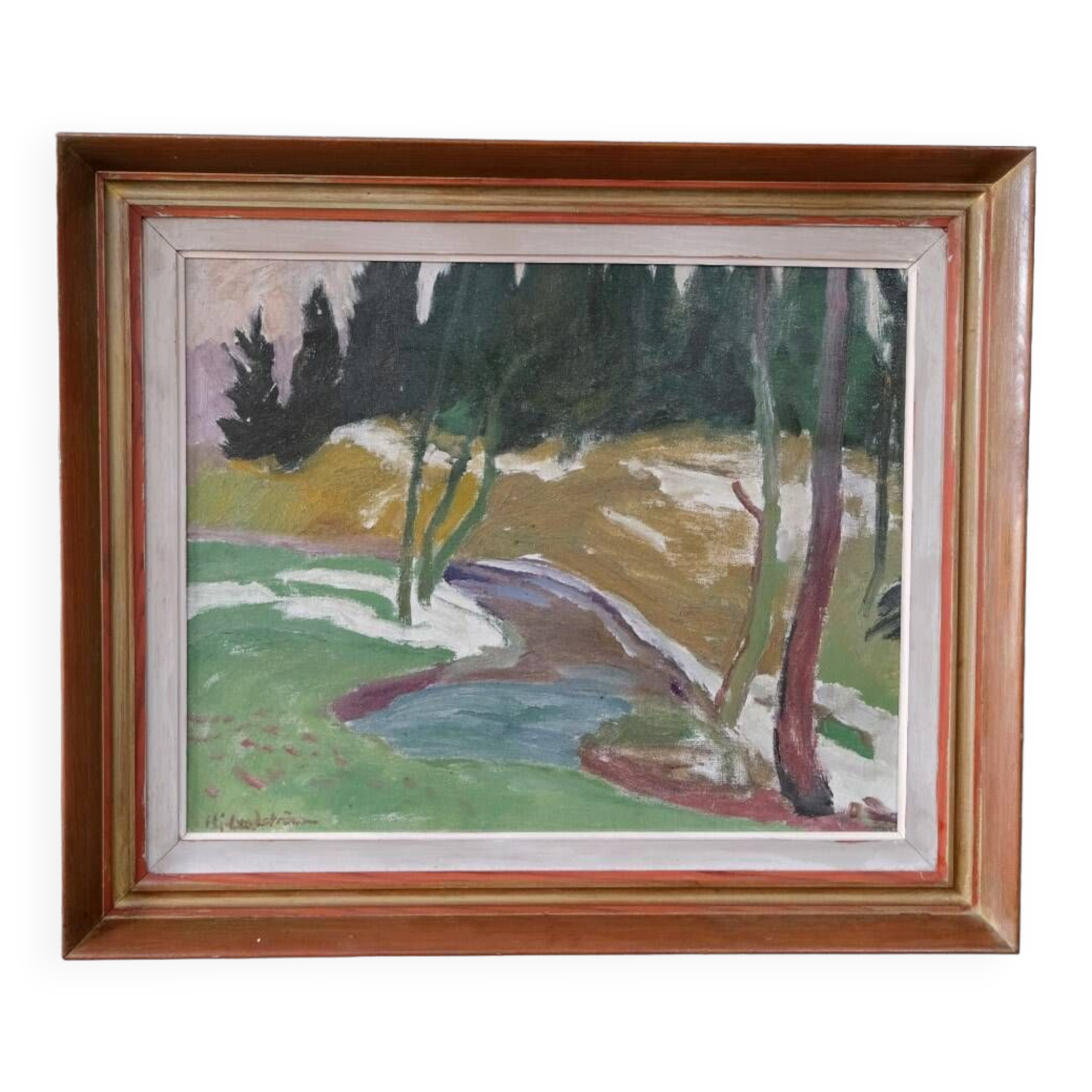 Hjalmar Lundström, Swedish Oil Painting, 1940s, Framed