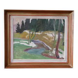 Hjalmar Lundström, Peinture à l’huile suédoise, années 1940, encadrée