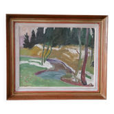 Hjalmar Lundström, Peinture à l’huile suédoise, années 1940, encadrée