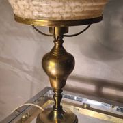 Brass lamp 1930, clichy glass lampshade 35x20, slight mark of use