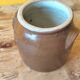 Brown glazed stoneware pot - antique glazed ceramic utensil holder
