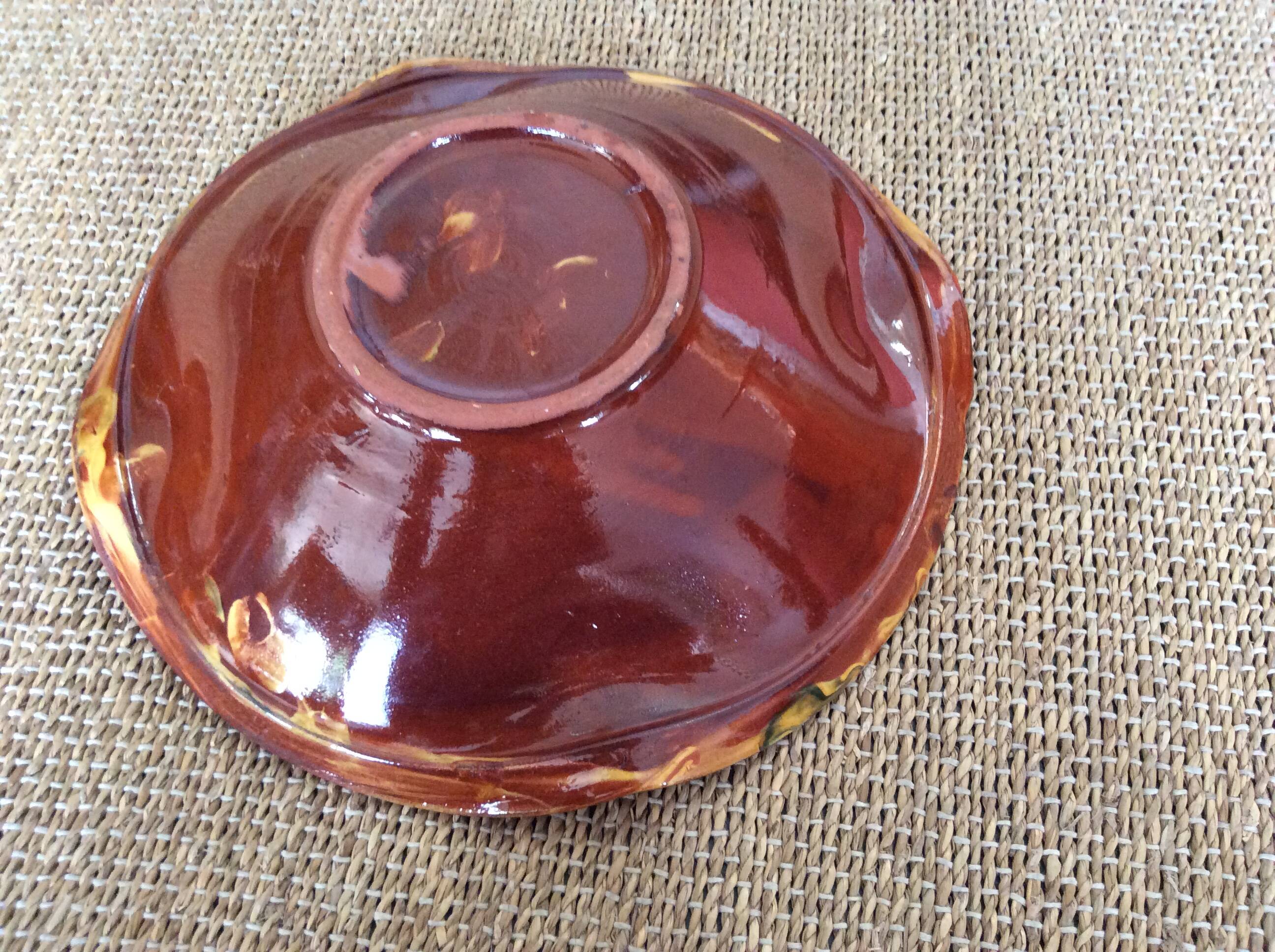 Glazed terracotta salad bowl