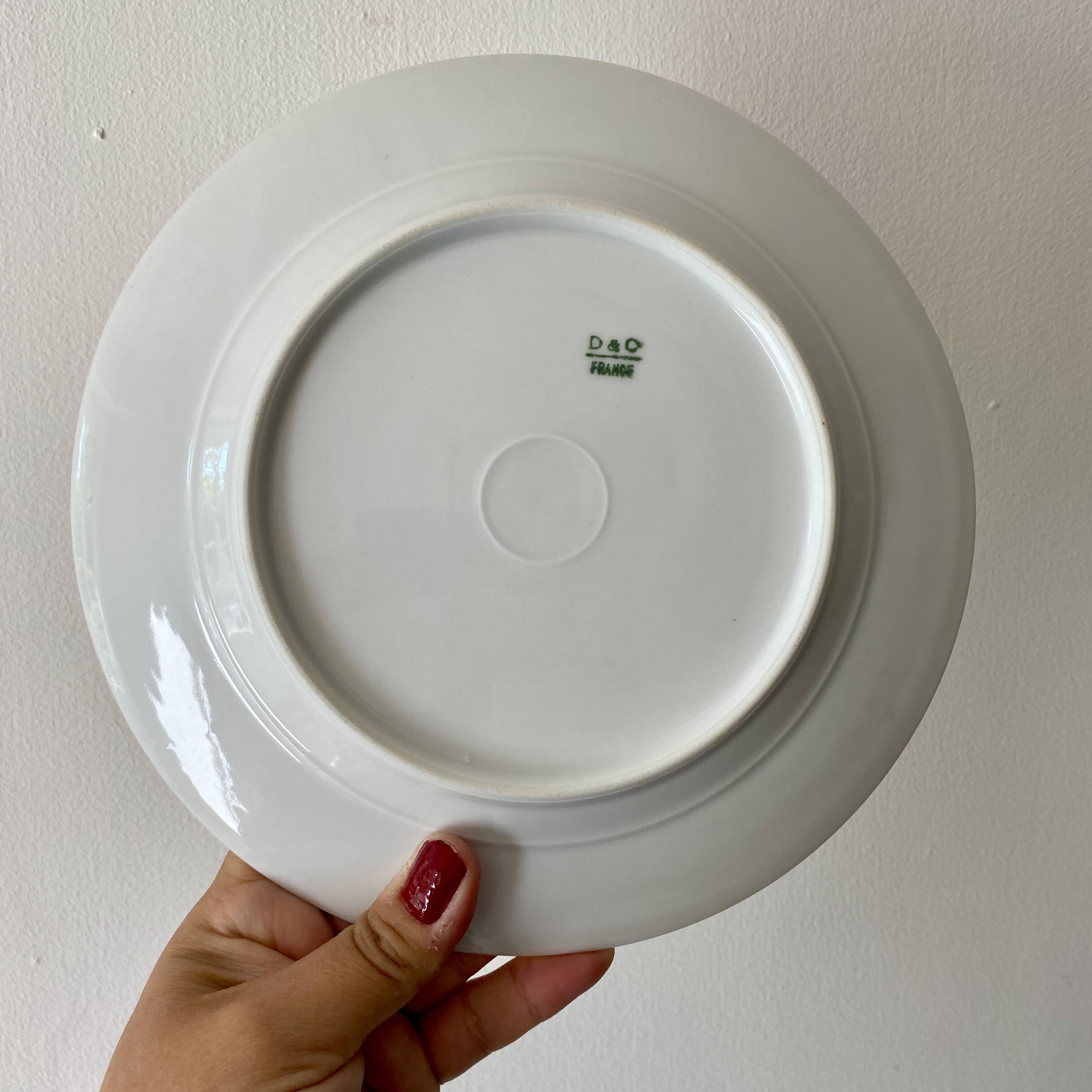 Lot de 10 assiettes à dessert vintage en porcelaine