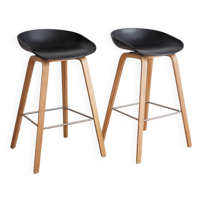 Tabourets de bar hay – about a stool (aas) – chêne & coque noire – lot
