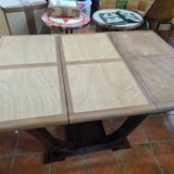 Solid mahogany art deco table with extensions