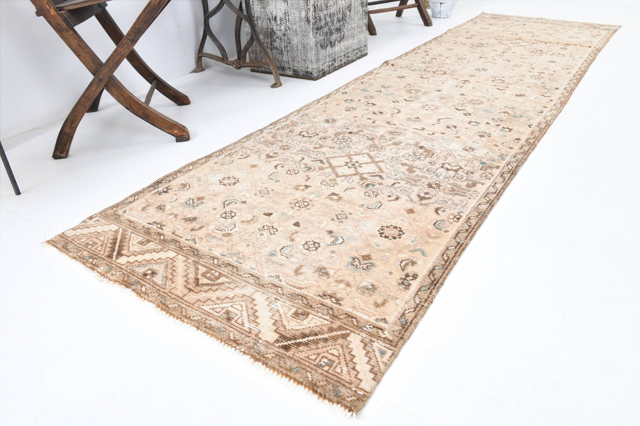 3x10 Nuances De Beige Tapis Terrestre Persan, 81x295Cm