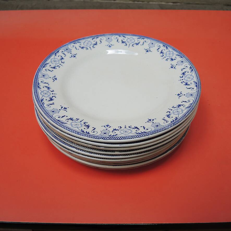 10 Old Creil & Montereau Dessert Plates - Lavallière