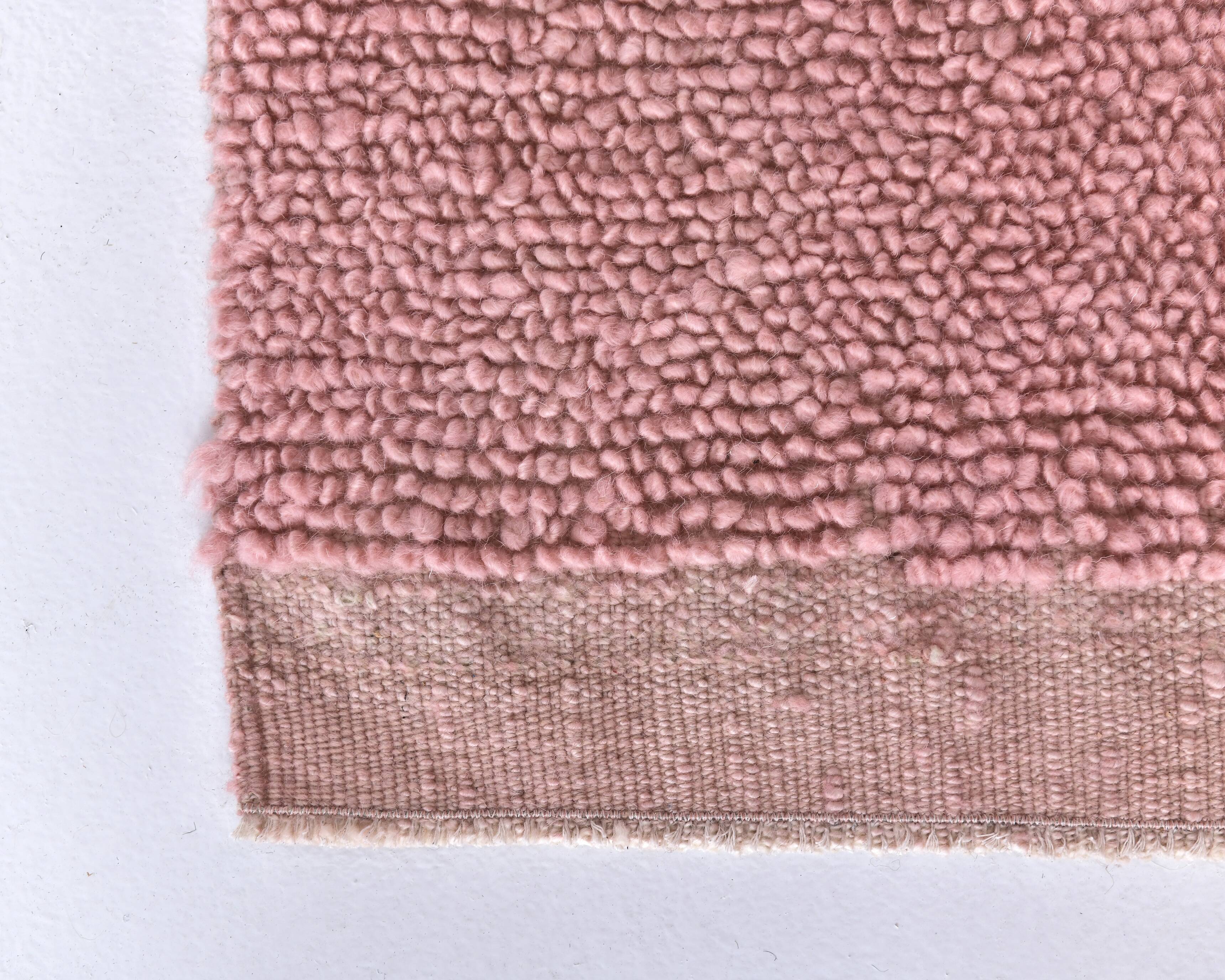 6x9 Soft Pink Handmade Wool Vintage Rug 197x287Cm SK 241959