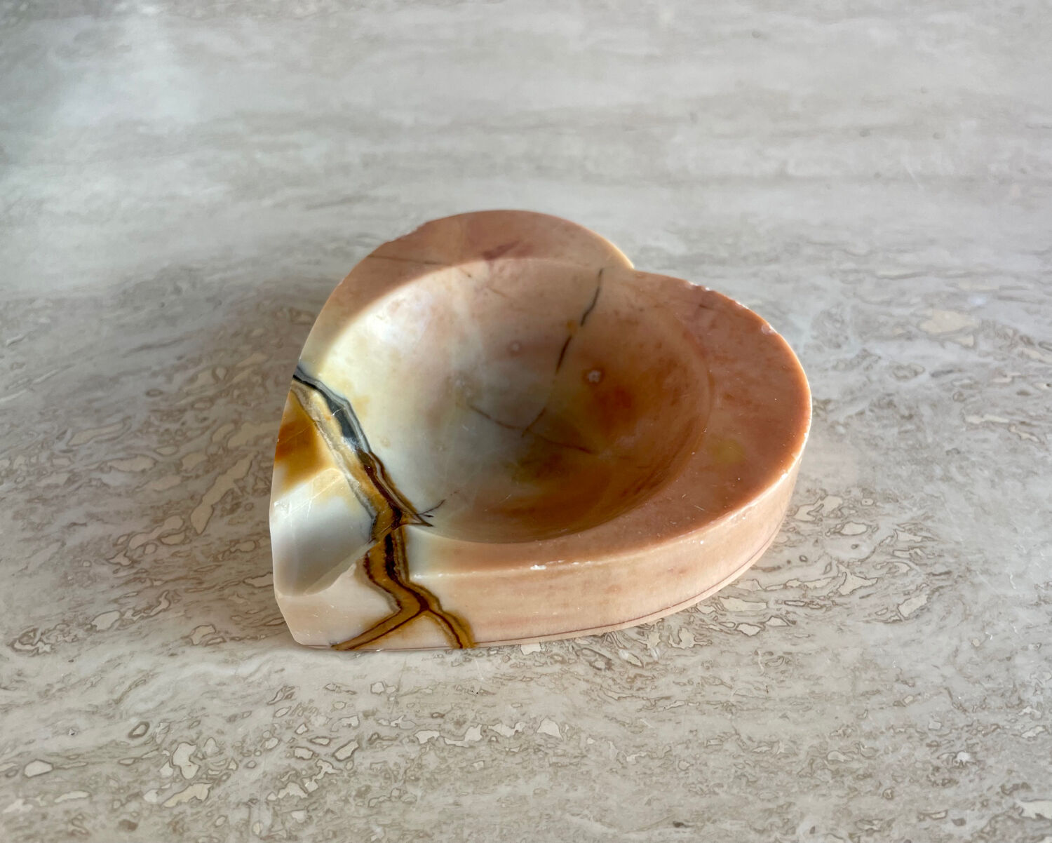 Vintage Onyx Heart Ashtray