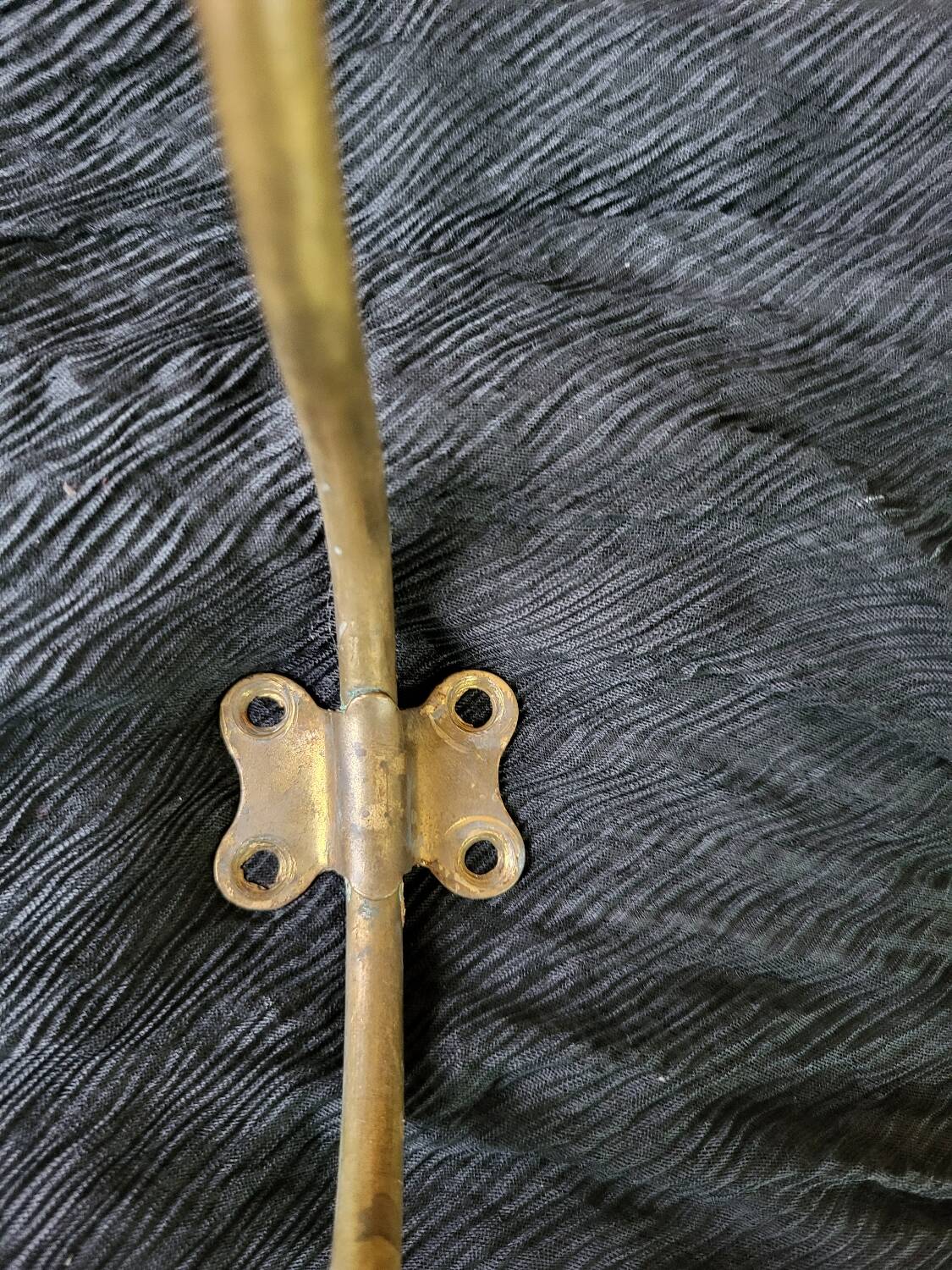 Set of 2 double brass/porcelain coat hooks